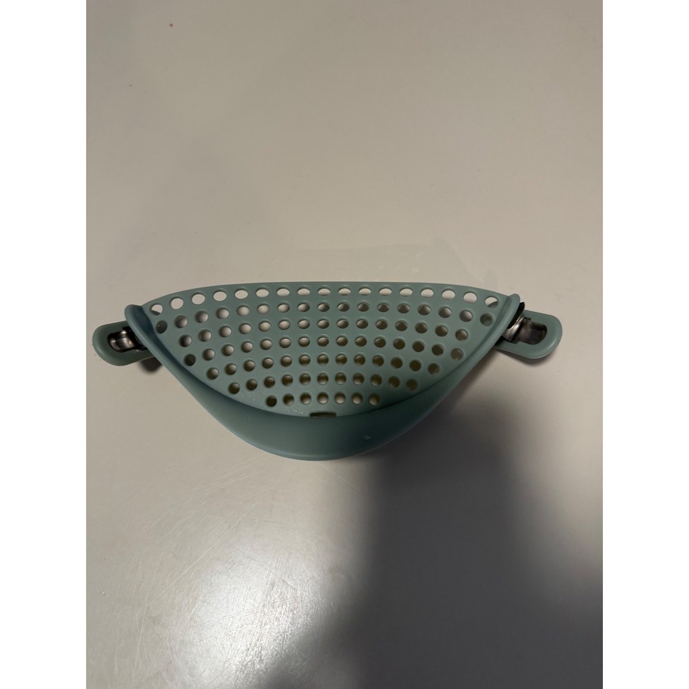 Joie Silicone Clip On Pot Strainer Sage Green Universal Colander Pasta Drainer